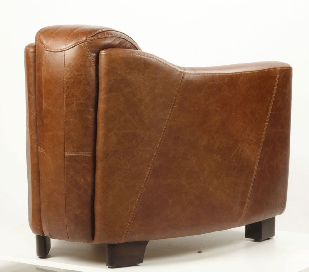 Armchairs - The Prestigious Armchair in Vintage Leather - Comfort and Retro Style - JP2B DECORATION
