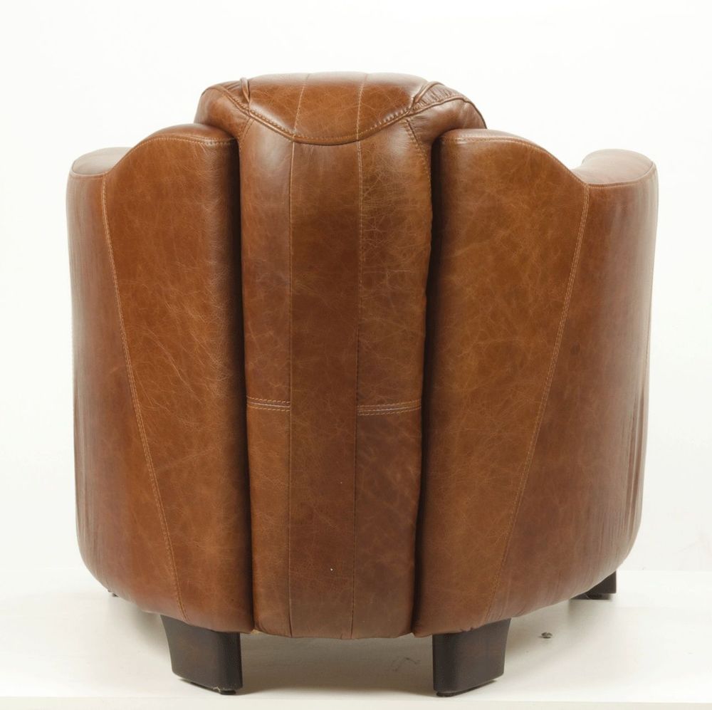 Armchairs - The Prestigious Armchair in Vintage Leather - Comfort and Retro Style - JP2B DECORATION