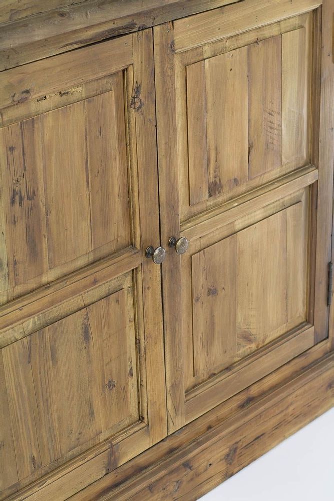 Bibliothèques - Buffet en bois et métal, 4 portes, design industriel, 230 cm - JP2B DECORATION