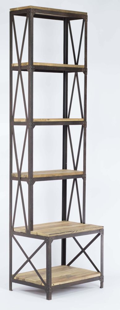 Etagères - Étagère industrielle en bois et métal, 220 cm, design robuste - JP2B DECORATION