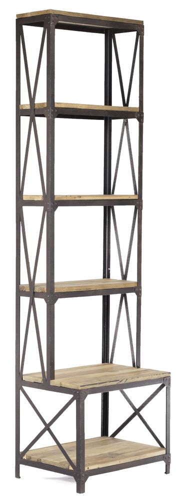 Etagères - Étagère industrielle en bois et métal, 220 cm, design robuste - JP2B DECORATION