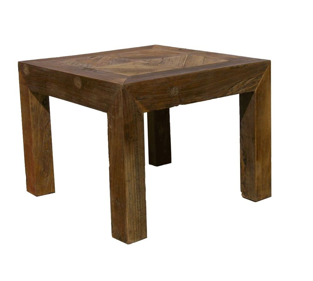 Coffee tables - Tea table in recycled wood, natural and authentic design, 65 cm - JP2B DECORATION