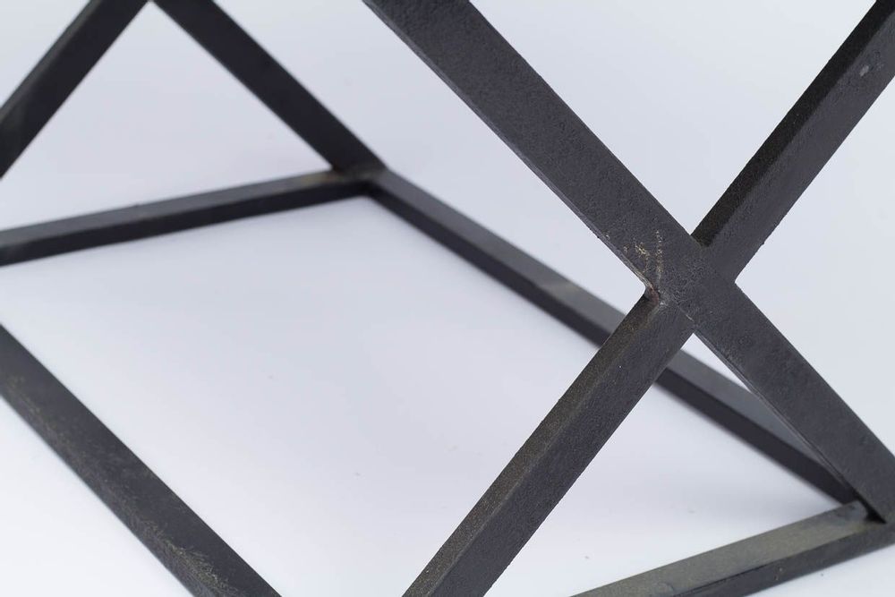 Other tables - Industrial side table, hammered black metal, 60 cm - JP2B DECORATION