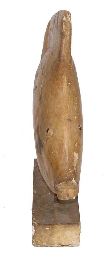 Objets de décoration - Sculpture poisson en bois recyclé, design jaune vieilli, 60 cm - JP2B DECORATION