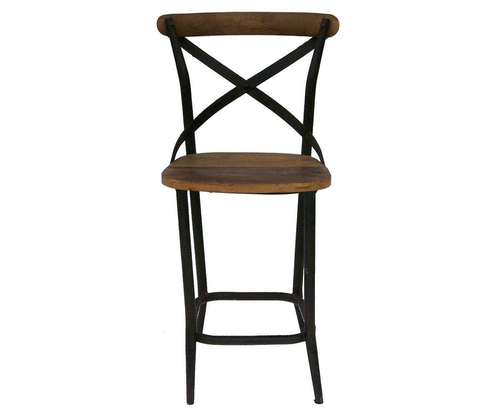 Chairs - Bar stool II, wood and metal, industrial design - JP2B DECORATION