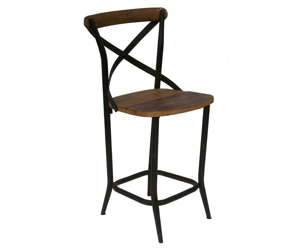 Chairs - Bar stool II, wood and metal, industrial design - JP2B DECORATION