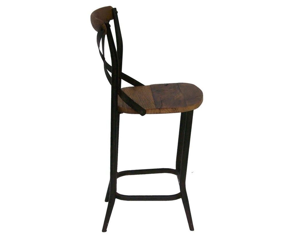Chairs - Bar stool II, wood and metal, industrial design - JP2B DECORATION