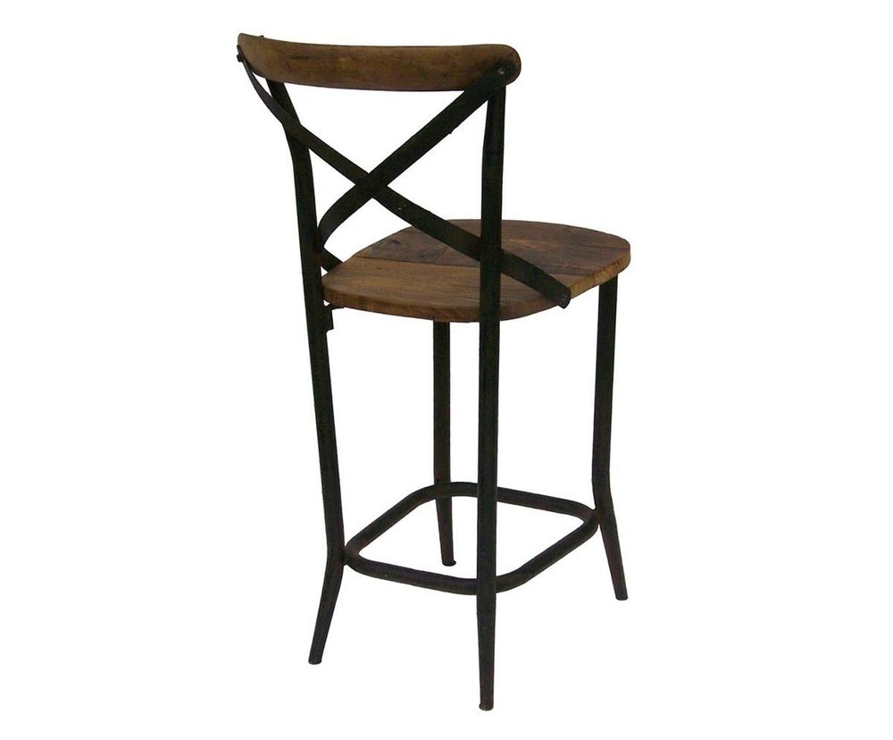 Chairs - Bar stool II, wood and metal, industrial design - JP2B DECORATION