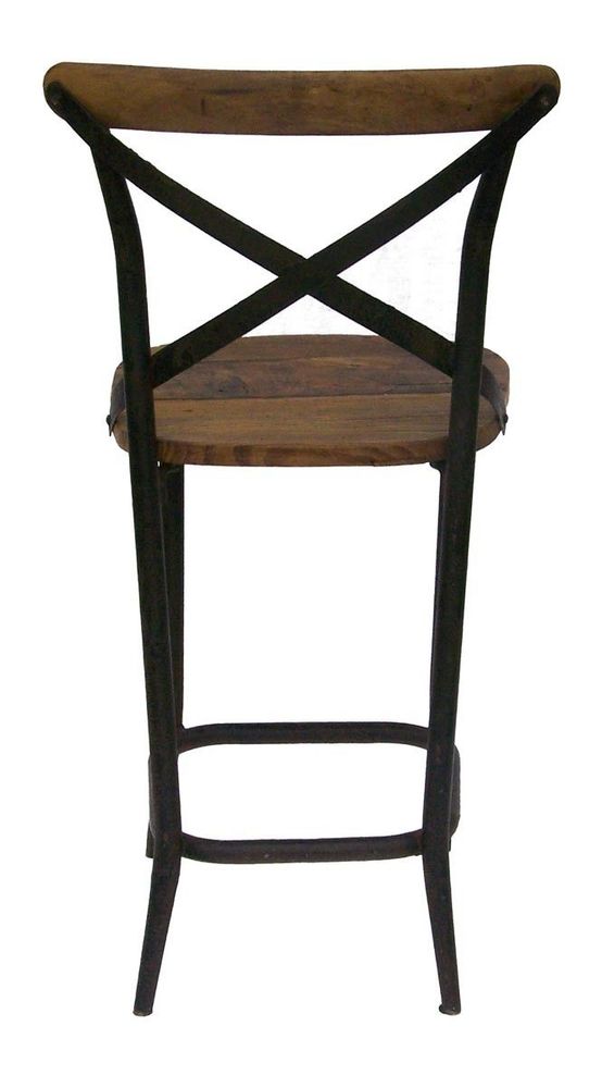 Chairs - Bar stool II, wood and metal, industrial design - JP2B DECORATION