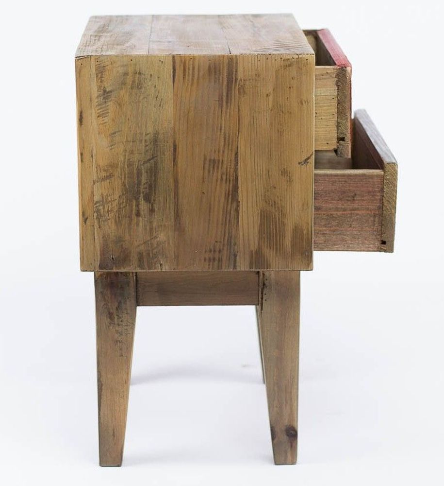 Other tables - Side table in recycled wood, 57 cm, multicolored, vintage style - JP2B DECORATION