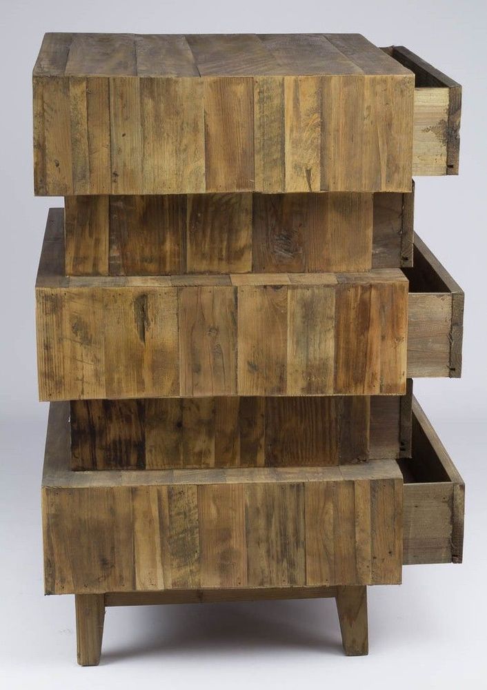 Chests of drawers - Support furniture in recycled wood, 100 cm, vintage industrial style - JP2B DECORATION