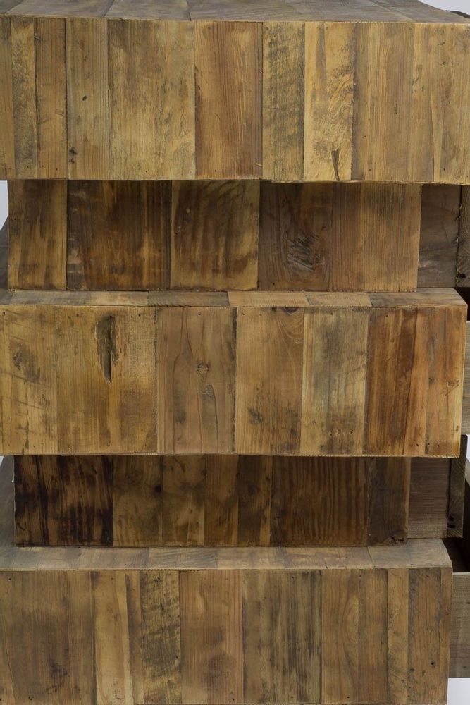 Chests of drawers - Support furniture in recycled wood, 100 cm, vintage industrial style - JP2B DECORATION