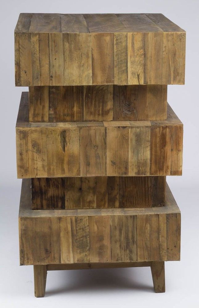 Chests of drawers - Support furniture in recycled wood, 100 cm, vintage industrial style - JP2B DECORATION