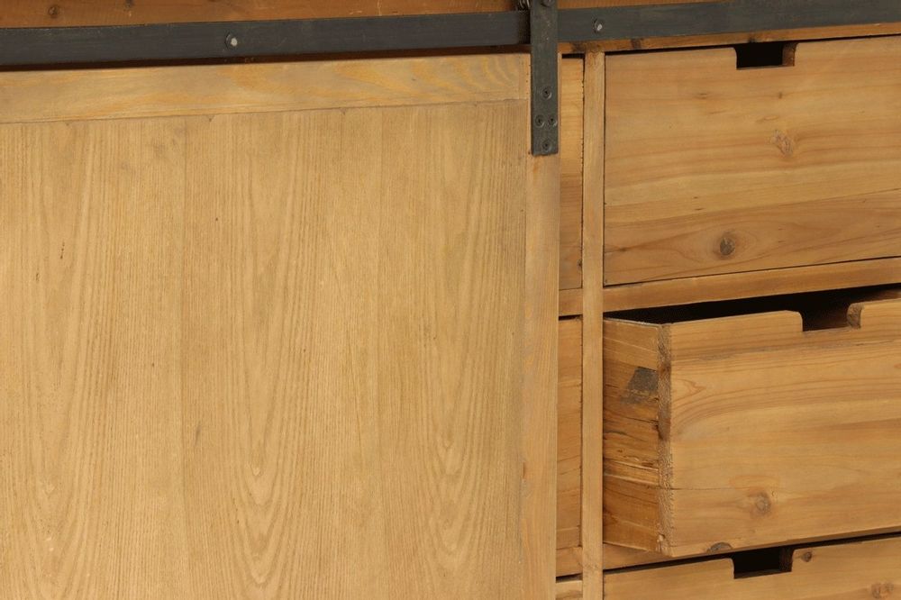Buffets - Enfilade Atelier en bois recyclé, 180 cm, style industriel vintage - JP2B DECORATION