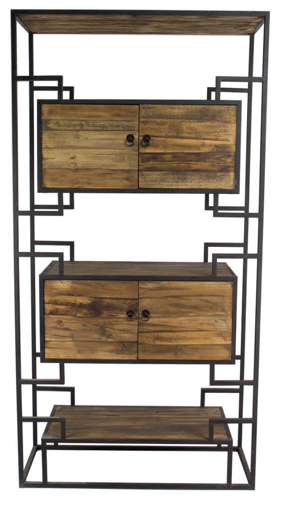 Etagères - Étagère en métal et bois recyclé, 215 cm, style industriel vintage - JP2B DECORATION