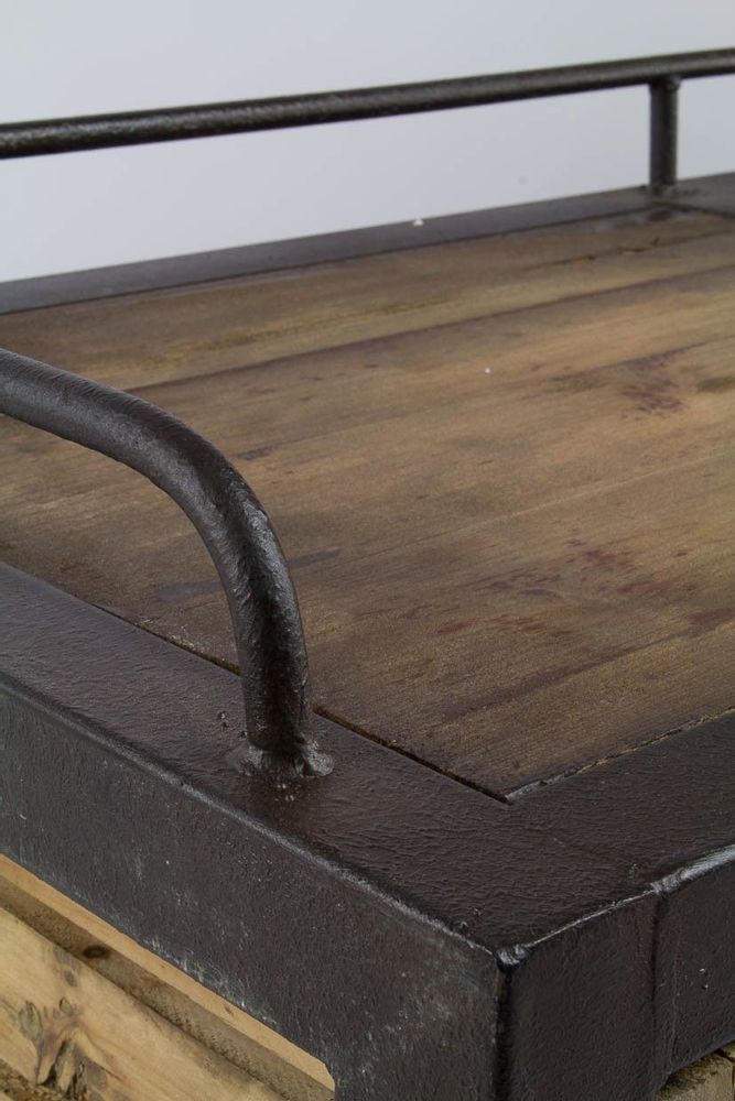 Sideboards - Industrial sideboard in metal and recycled wood, 170 cm, vintage style - JP2B DECORATION