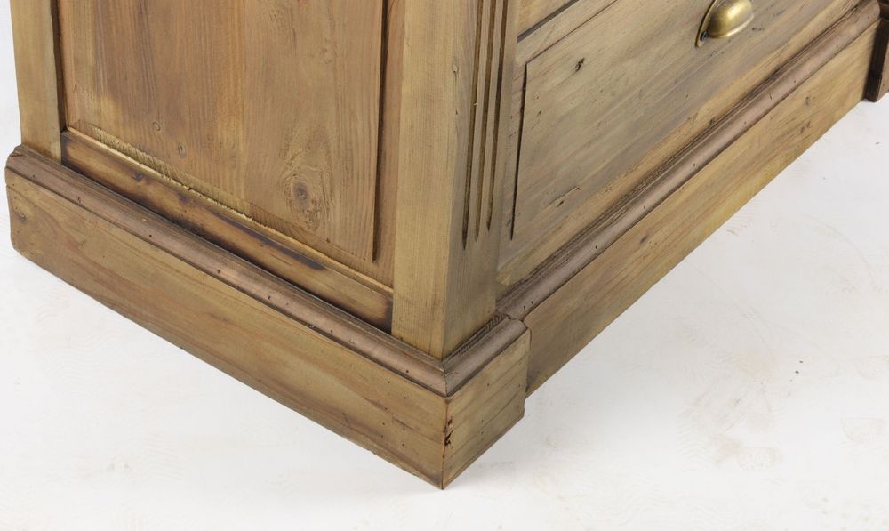 Bookshelves - Industrial display cabinet in recycled wood and metal, 240 cm, 4 shelves and 2 drawers - JP2B DECORATION