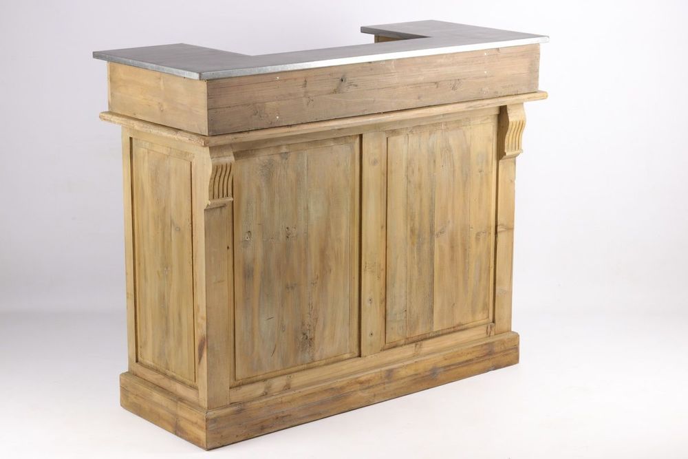 Sideboards - Industrial counter in recycled wood, 120 cm, 2 drawers and 3 shelves - JP2B DECORATION