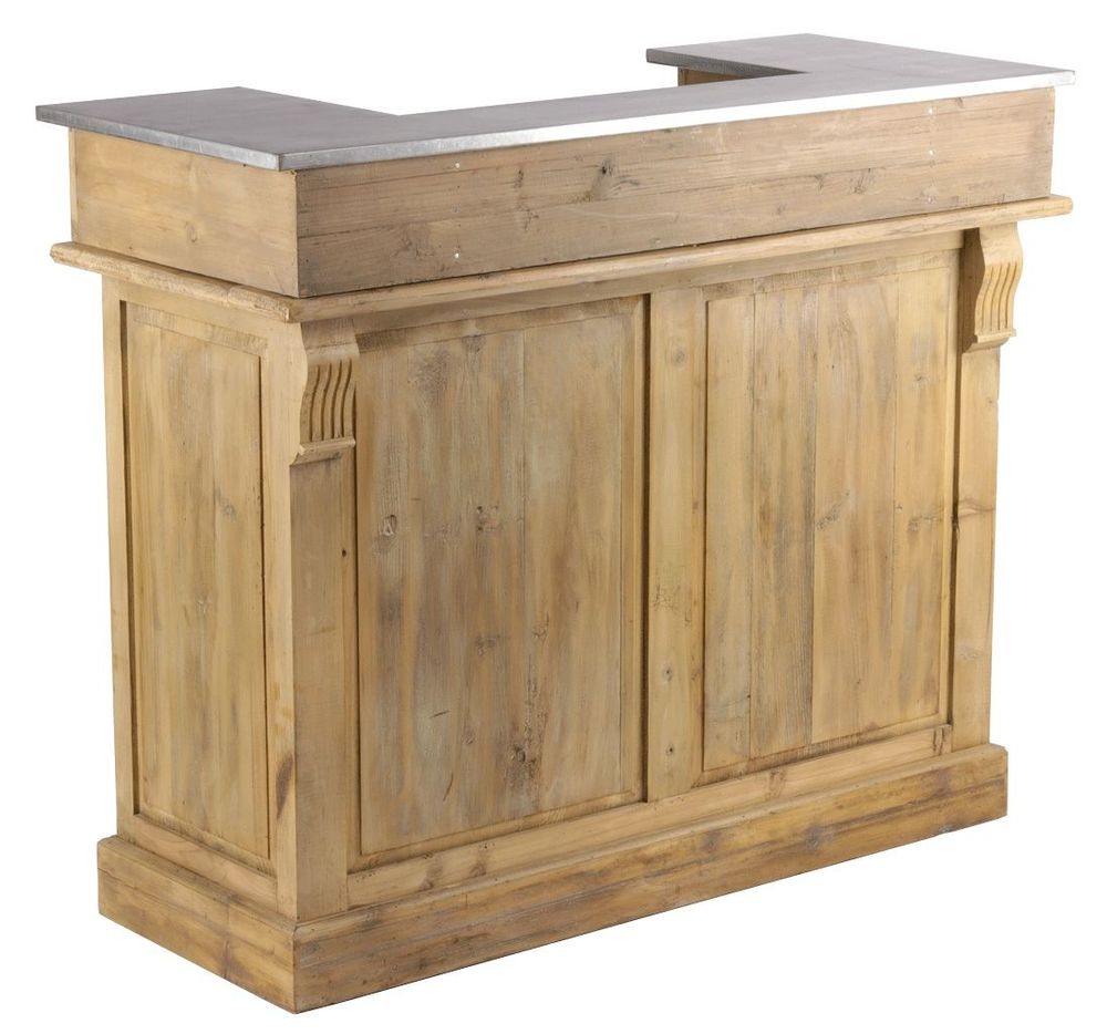 Sideboards - Industrial counter in recycled wood, 120 cm, 2 drawers and 3 shelves - JP2B DECORATION