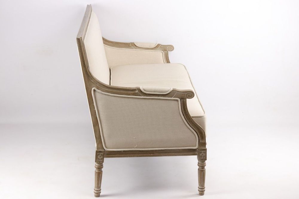 Sofas - Louis XVI-style sofa, 3 seats, elm wood and cushion seating - JP2B DECORATION