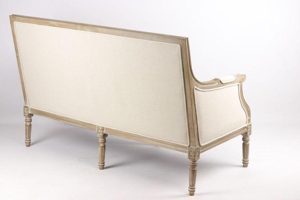 Sofas - Louis XVI-style sofa, 3 seats, elm wood and cushion seating - JP2B DECORATION