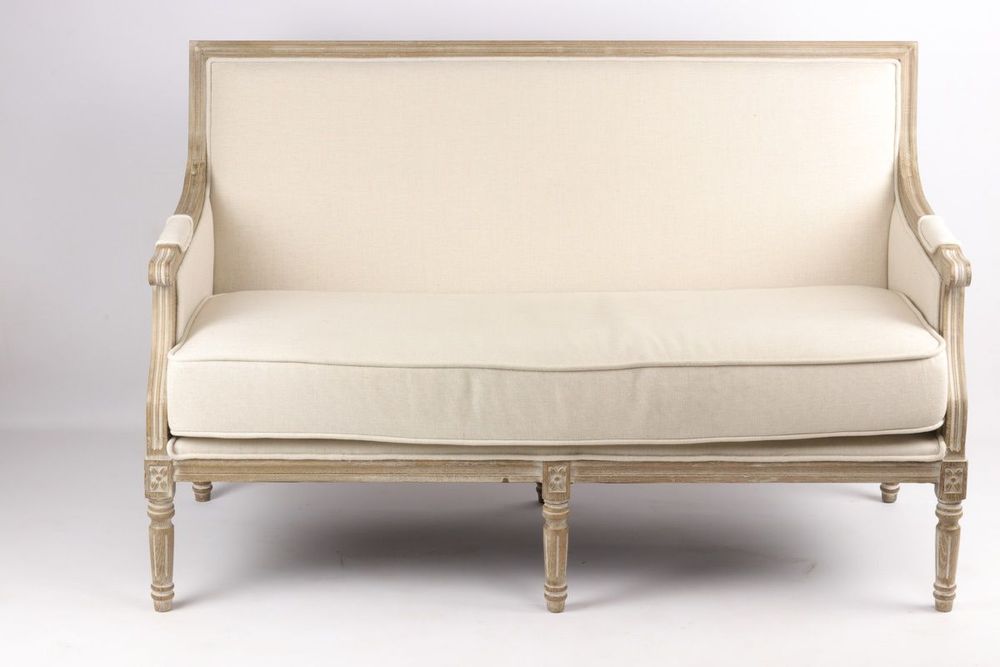 Sofas - Louis XVI-style sofa, 3 seats, elm wood and cushion seating - JP2B DECORATION