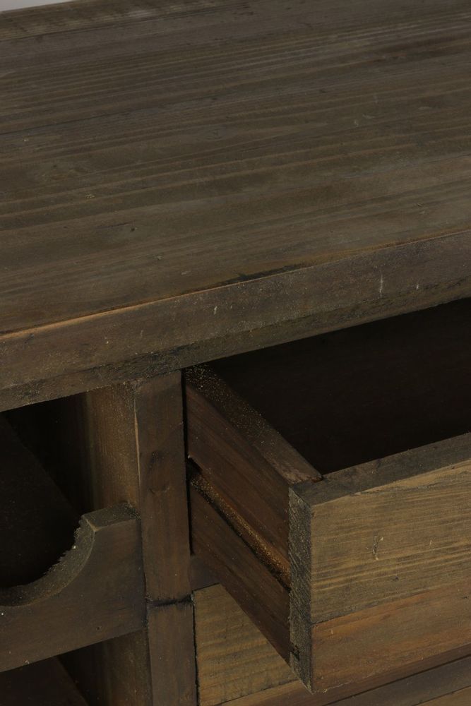Sideboards - Vintage industrial buffet base in recycled wood, 110 cm, 9 drawers - JP2B DECORATION