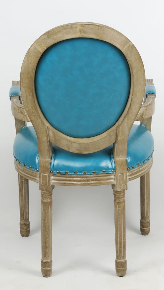 Chaises - Fauteuil bleu Biche, style vintage, assise confortable, 96 cm - JP2B DECORATION