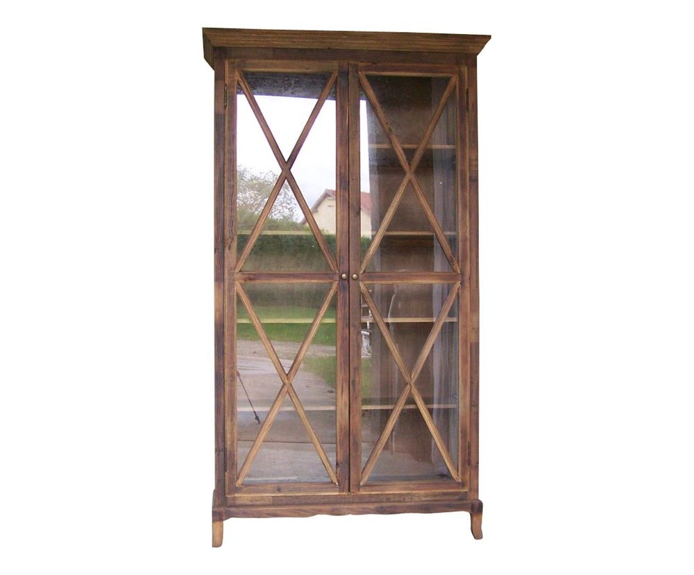 Armoires - Armoire vitrée en bois recyclé, design naturel et authentique - JP2B DECORATION