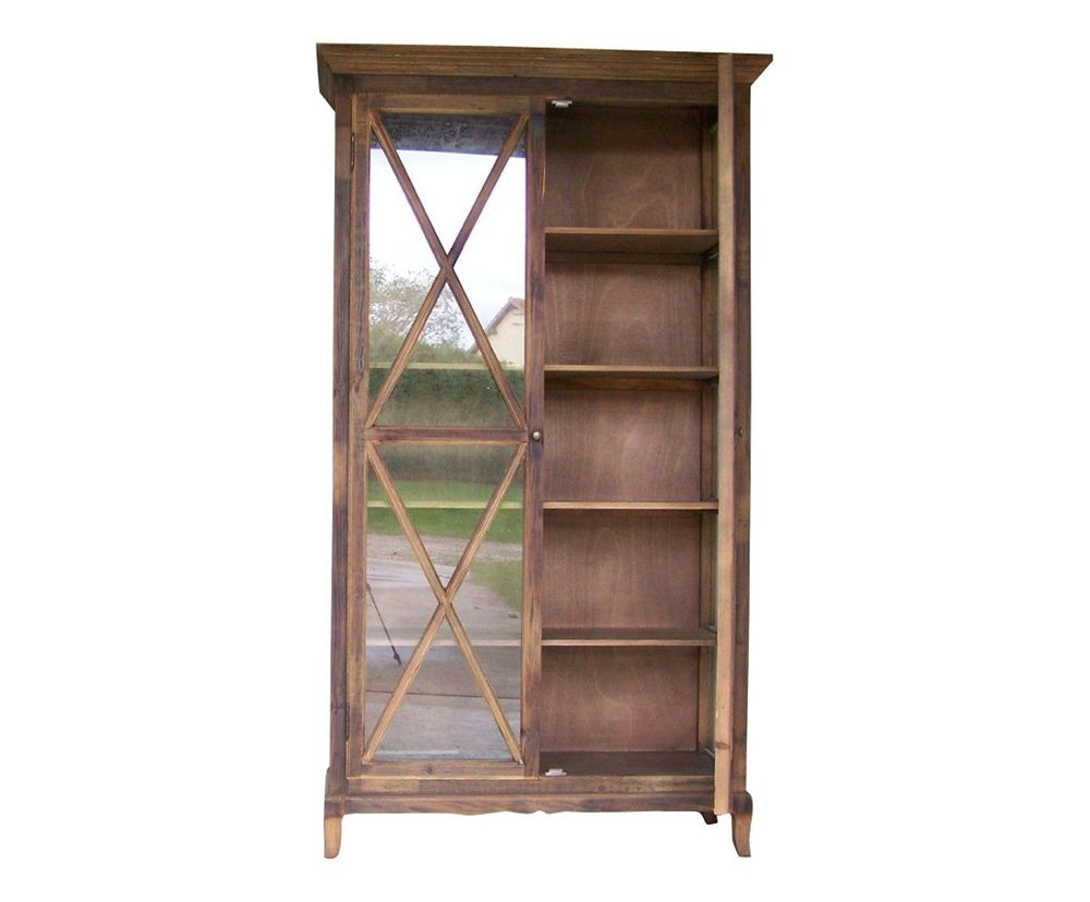 Armoires - Armoire vitrée en bois recyclé, design naturel et authentique - JP2B DECORATION