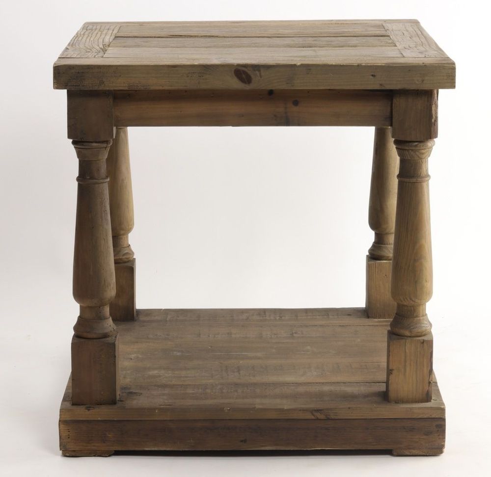 Other tables - Recycled wood end table, 60 cm, vintage style - JP2B DECORATION