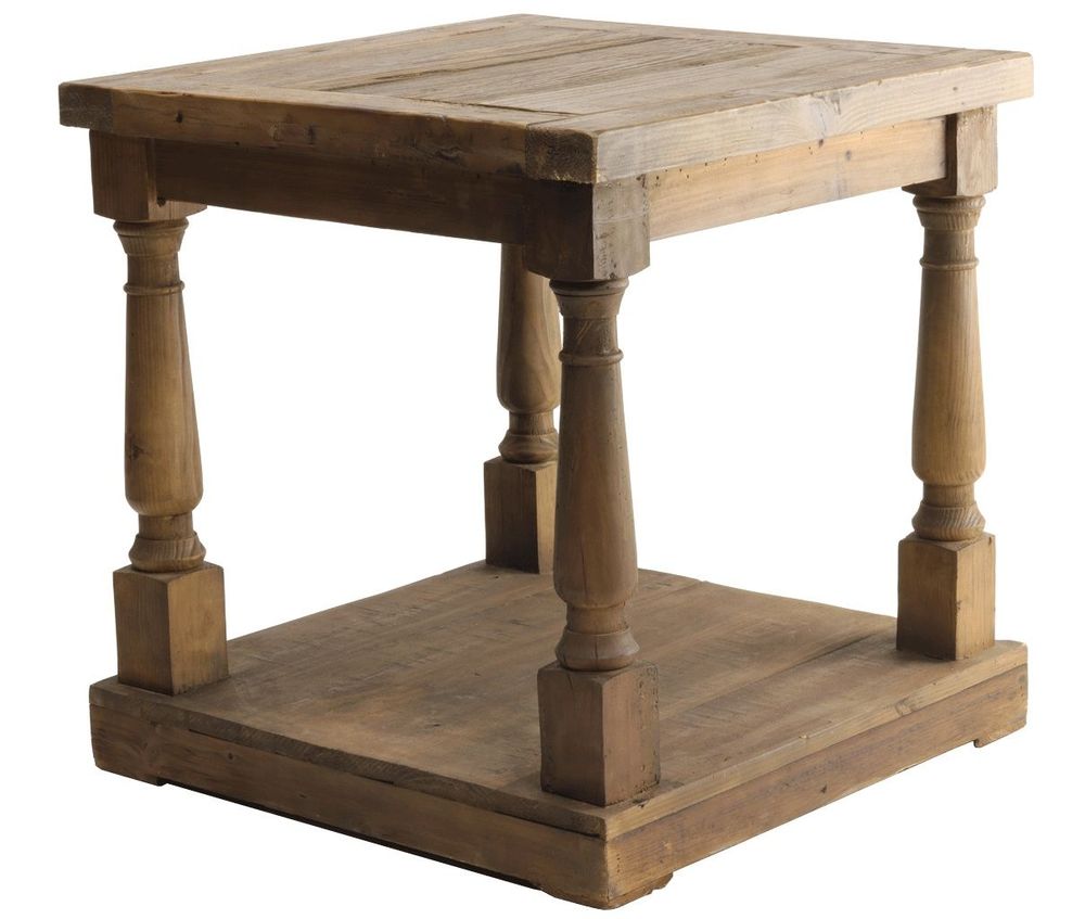 Other tables - Recycled wood end table, 60 cm, vintage style - JP2B DECORATION