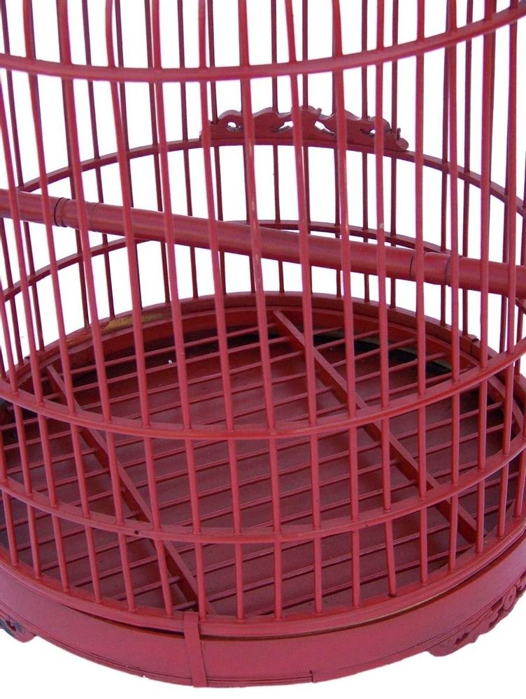 Objets de décoration - Cage à oiseau décorative en bambou, design vintage, rouge - JP2B DECORATION