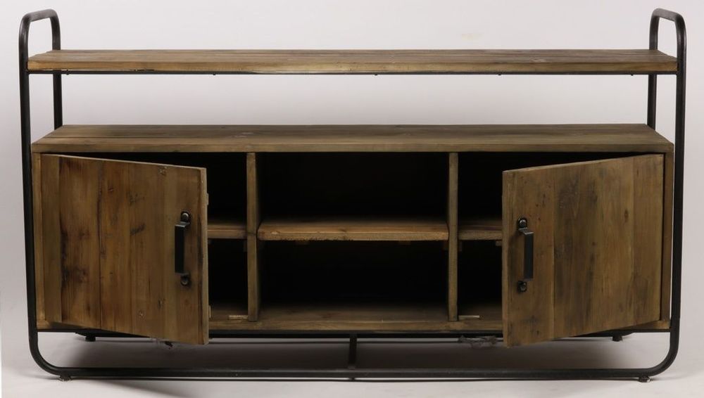 Buffets - Buffet industriel en métal et bois recyclé, 176 cm, style vintage - JP2B DECORATION