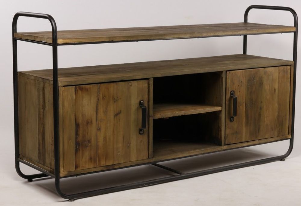 Buffets - Buffet industriel en métal et bois recyclé, 176 cm, style vintage - JP2B DECORATION