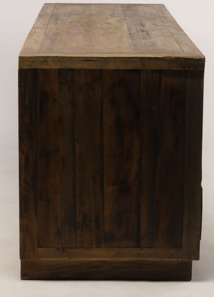 Buffets - Meuble TV ABCD en bois recyclé, 177 cm, style vintage avec rangements alphabet - JP2B DECORATION