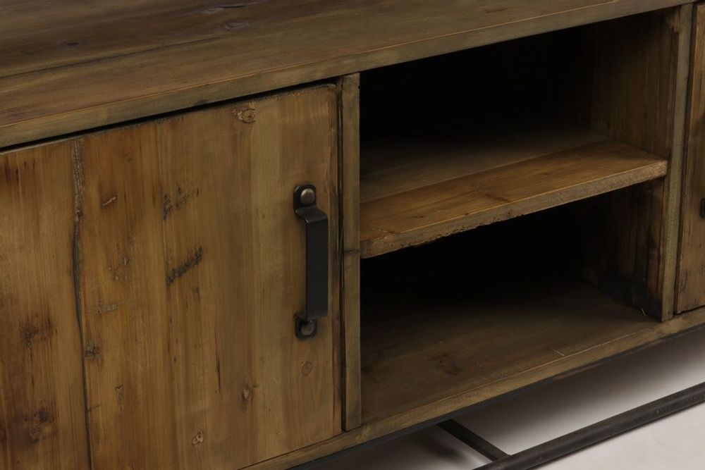 Buffets - Buffet industriel en métal et bois recyclé, 176 cm, style vintage - JP2B DECORATION