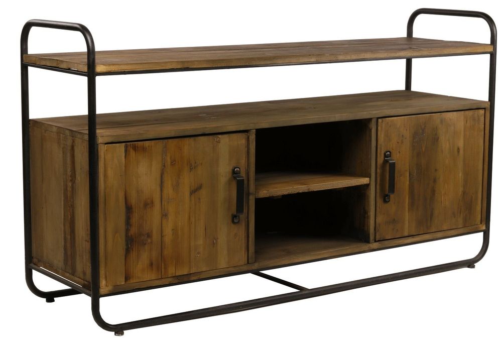 Buffets - Buffet industriel en métal et bois recyclé, 176 cm, style vintage - JP2B DECORATION