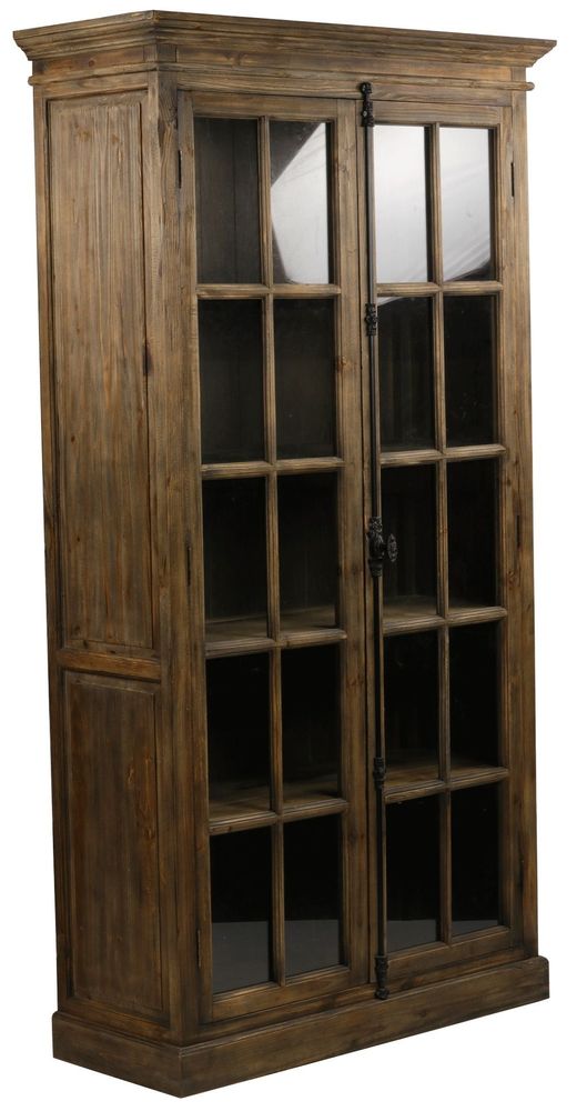 Wardrobe - Vintage industrial wardrobe in recycled wood, 123 cm, 4 shelves - JP2B DECORATION