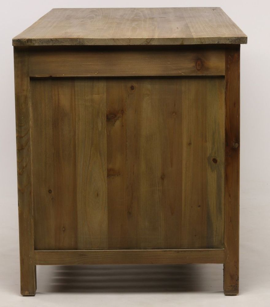 Buffets - Îlot de rangement Melchior en bois recyclé, 150 cm, 6 tiroirs et 2 étagères - JP2B DECORATION