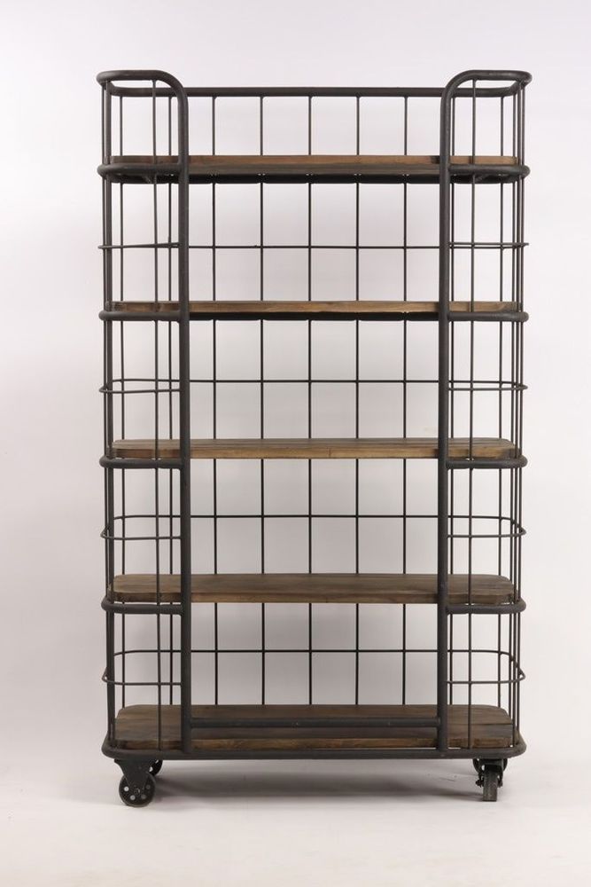 Etagères - Étagère cage design industrielle, métal noir, finition élégante - JP2B DECORATION