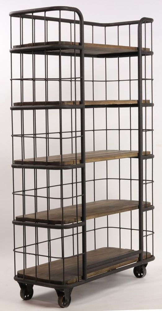 Etagères - Étagère cage design industrielle, métal noir, finition élégante - JP2B DECORATION