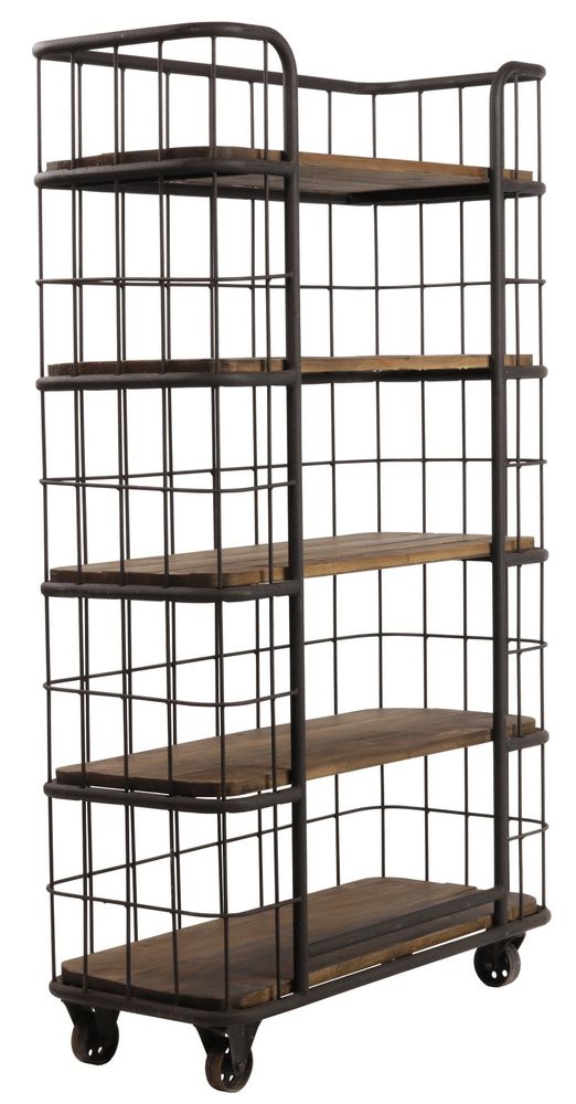 Etagères - Étagère cage design industrielle, métal noir, finition élégante - JP2B DECORATION