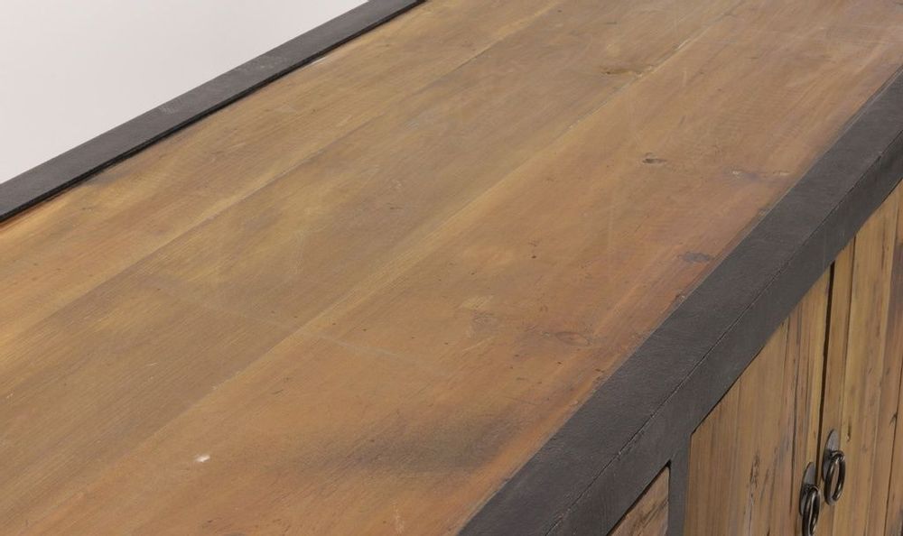Sideboards - Sherman TV stand recycled wood and metal, industrial design 180 cm - JP2B DECORATION