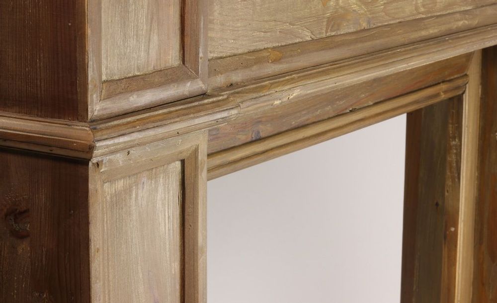 Console table - Stack fireplace mantel recycled wood, cozy rustic design - JP2B DECORATION