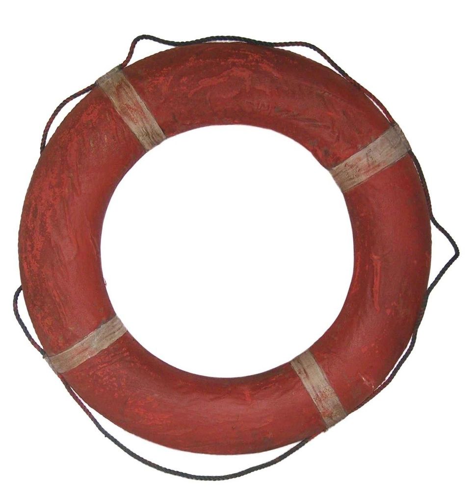 Objets de décoration - Bouée décorative, rouge et blanc, style nautique - JP2B DECORATION