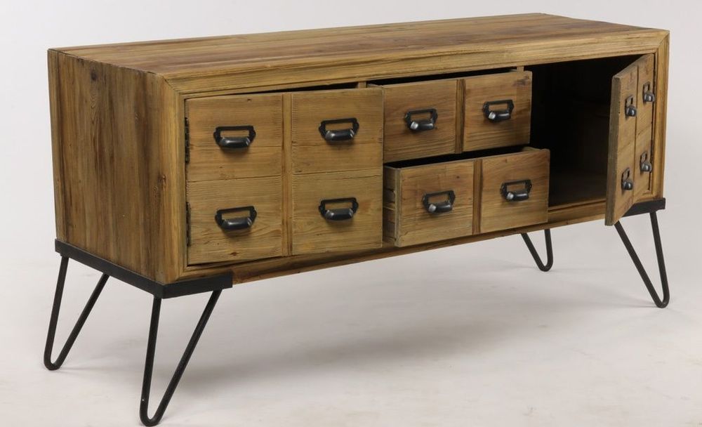 Chests of drawers - Factory chest iron and wood, 12 drawers industrial style - JP2B DECORATION