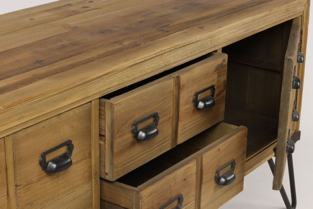 Chests of drawers - Factory chest iron and wood, 12 drawers industrial style - JP2B DECORATION