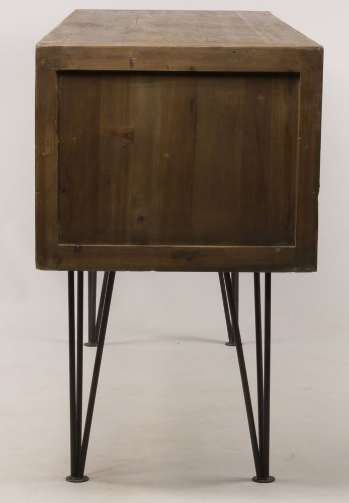 Buffets - Enfilade Milwaukee fer et bois, porte coulissante et tiroirs - JP2B DECORATION