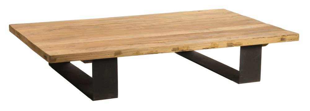Tables basses - Table basse Carat bois recyclé et métal, style industriel 160 cm - JP2B DECORATION